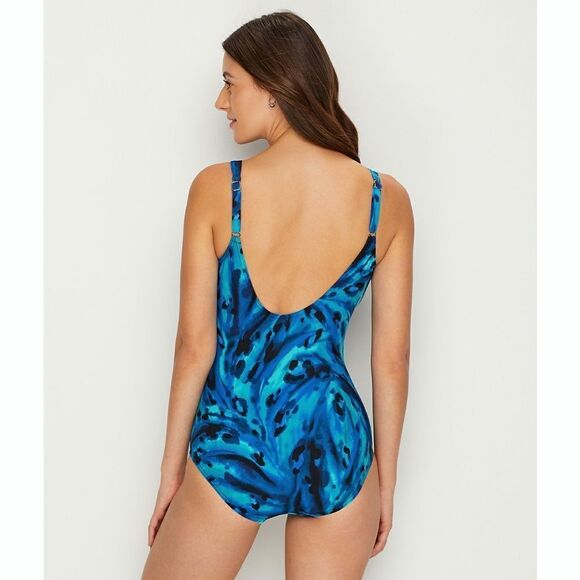 New! MIRACLESUIT Slimming Women's One-Piece Swimsuit Blue Bathing Suit Size 10 - Picture 7 of 8